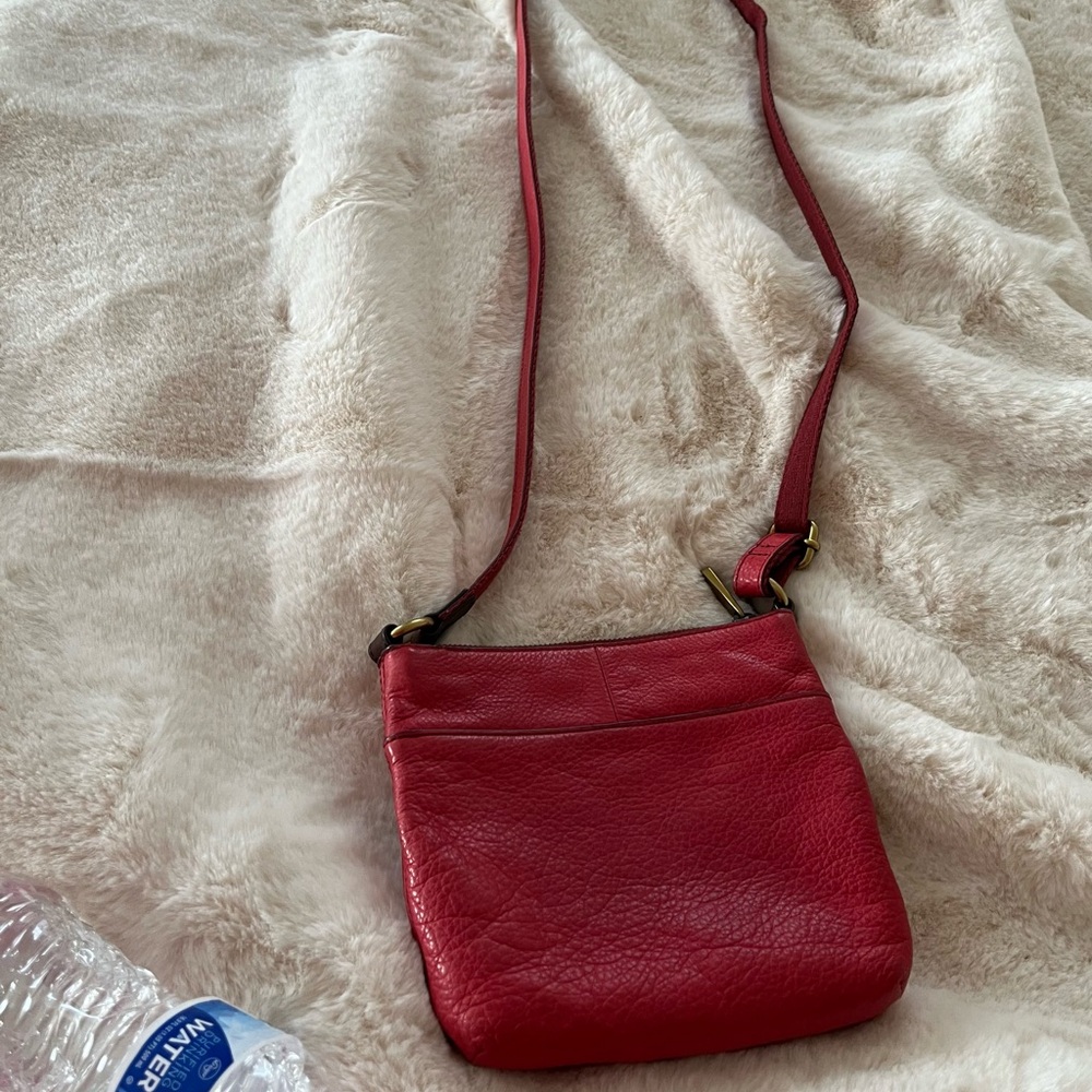 Fossil Coral Leather Crossbody Bag
